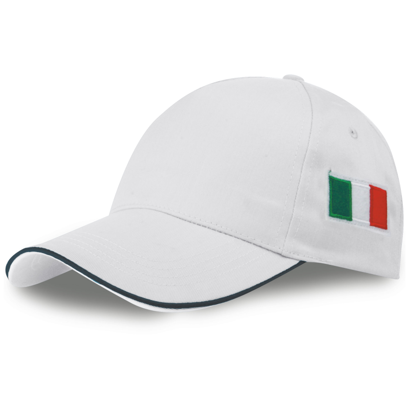 Cappellino 5 pannelli con bandiera italiana