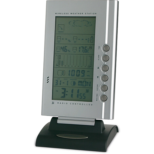 Orologio radiocontrollato con stazione meteorologica 