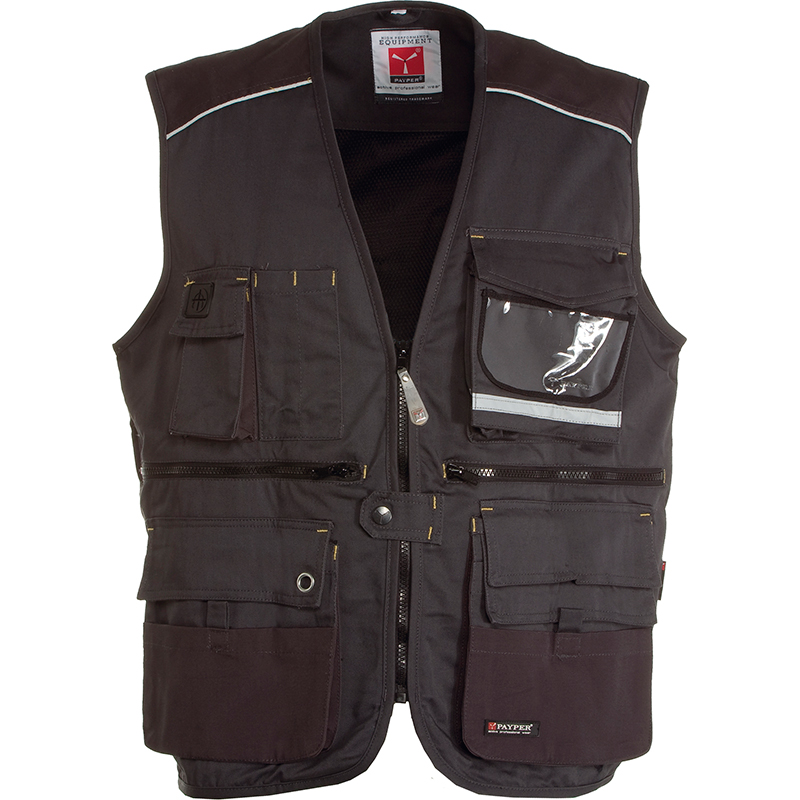 Gilet multitasche con zip e bottone frontale