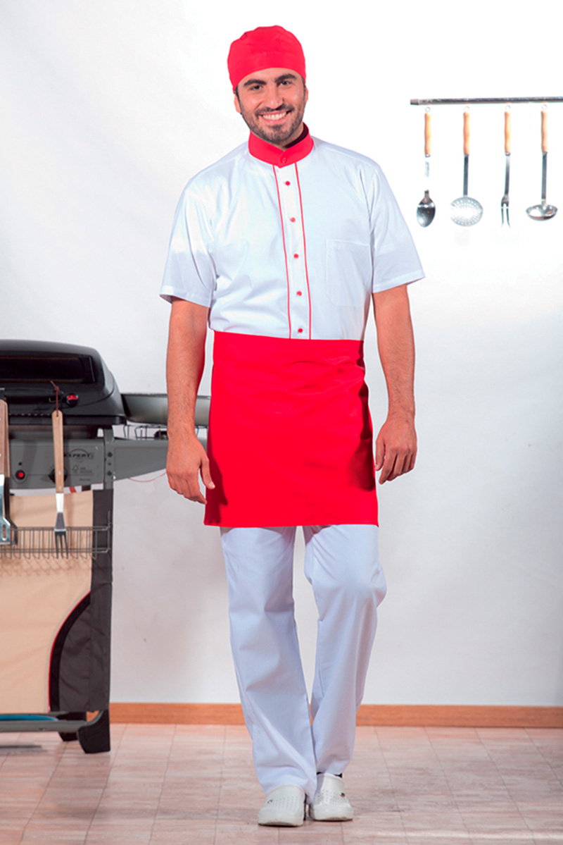 Kit pizzaiolo bandana per pizzaiolo camicia e grembiule corto da pizzaiolo abbigliamento per pizzaioli divise per pizzaiolo