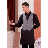 Grembiule sommelier bicolore con 4 bottoni sul gilet